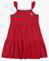 Vestido Infantil Regata em Malha Trabalhada com Babados - Kely Kety - Tomato-81a06475-b776-4134-9901-31eb8d40a682