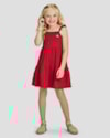Vestido Infantil Regata em Malha Trabalhada com Babados - Kely Kety - Tomato-26132b2e-2803-4267-a4ef-20153df7a236