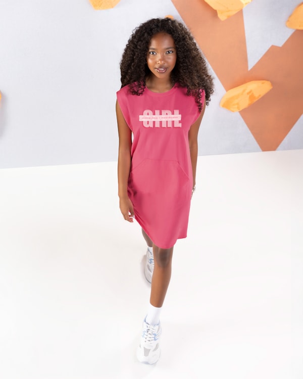 Vestido Juvenil com Bolso e Amarração - BaseD - Blossom