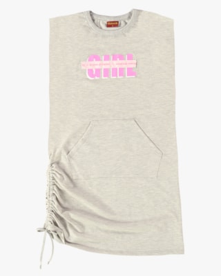 Vestido Juvenil com Bolso e Amarração - BaseD - Mescla