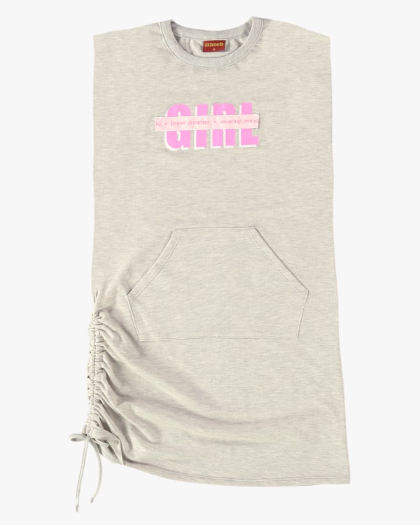 Vestido Juvenil com Bolso e Amarração - BaseD - Mescla