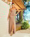 Vestido Longo com Franzido em Malha Crepe- Cereja Rosa -Toffee-G-4503e0b7-4d36-4676-996b-de4e4909f8aa