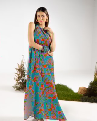 Vestido Longo em Viscose com Abertura Lateral - Cereja Rosa - Carrot M
