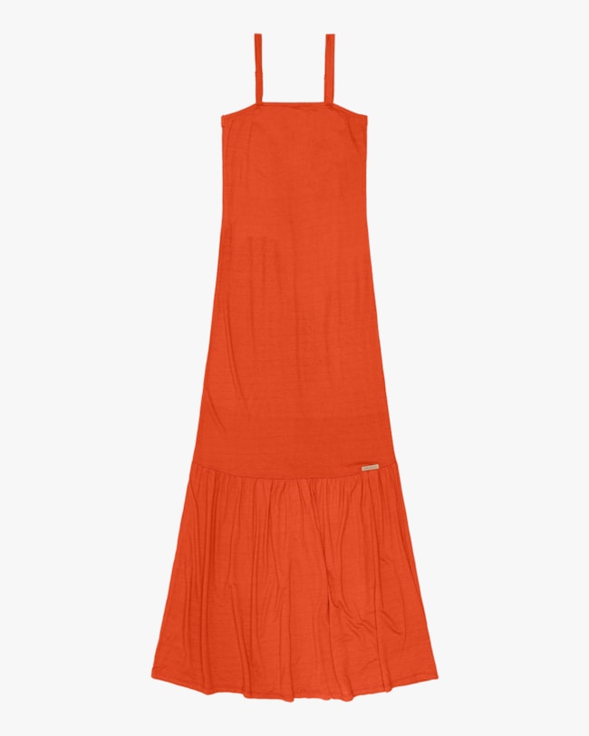 Vestido Longo em Viscose com Alça Ajustável Cereja Rosa Laranja-869ec2f2-d348-41b3-919f-4ab1cf4aca5e