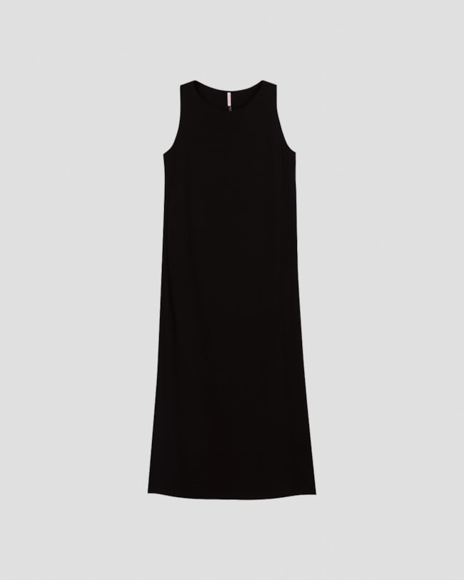 Vestido Longo em Viscose com Fenda Cereja Rosa Preto-a42ed7bd-0aee-4d09-8dbe-04bdf6106184