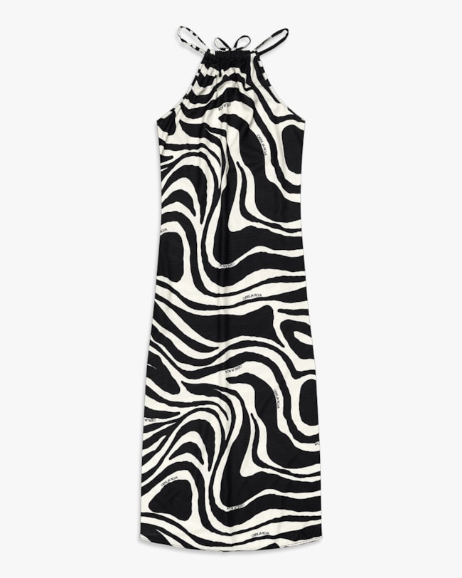 Vestido Longo Estampado em Crepe Favo - Cereja Rosa - Natural-59d41eb9-3620-4ad4-bfc0-c8f4001463ec