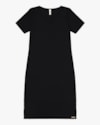 Vestido Midi Básico Canelado Plus Size - Cereja Rosa - Preto-fe433921-1153-416d-bfa0-bc37a4d1f10b