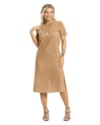 Vestido Midi Básico com Abertura Lateral - Cereja Rosa - Capim Dourado-978865c0-599e-4c8b-b88e-77821e343407