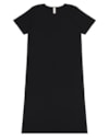 Vestido Midi Básico com Abertura Lateral - Cereja Rosa - Preto-675e609f-0075-4370-9407-564120d96595