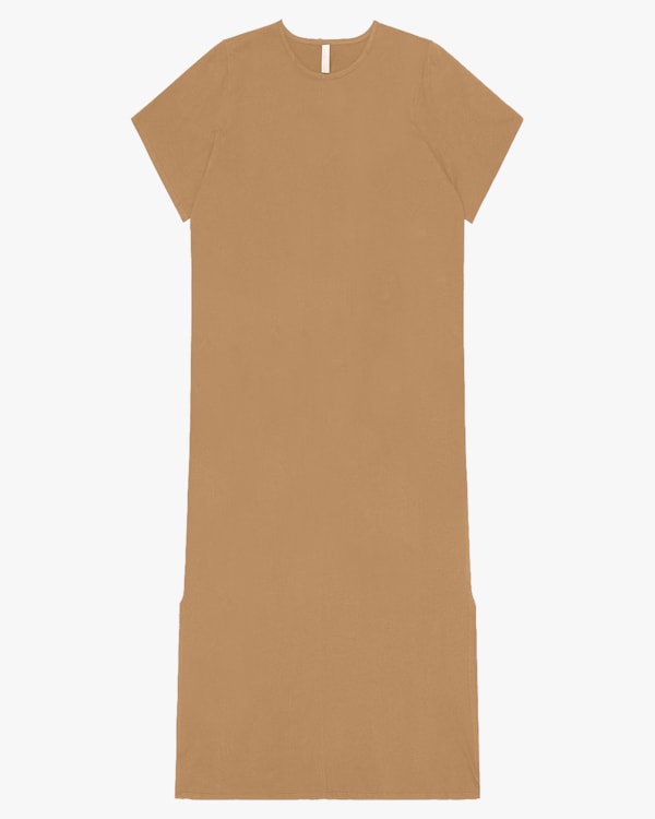 Vestido Midi Básico Plus Size com Abertura Lateral - Cereja Rosa - Capim Dourado