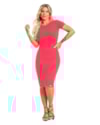 Vestido Midi Canelado Básico Manga Curta - Cereja Rosa - Rosa-337a2a90-2103-4857-803c-d1be19e61803