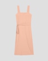 Vestido Midi Canelado com Amarração Cereja Rosa Nude-ce18762a-3501-42e5-a4ac-7d9595dad230