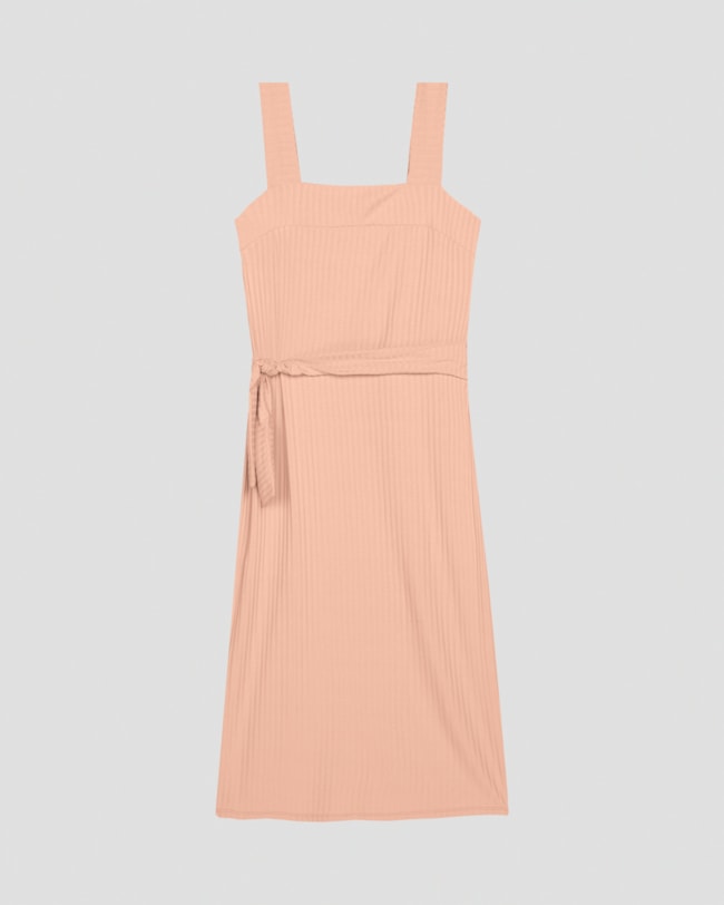Vestido Midi Canelado com Amarração Cereja Rosa Nude-374b2bc7-f7d2-45b7-a506-76a8296e3f4d