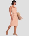 Vestido Midi Canelado com Amarração Cereja Rosa Nude-755e2dc4-138c-4011-b33f-69b508a03f69