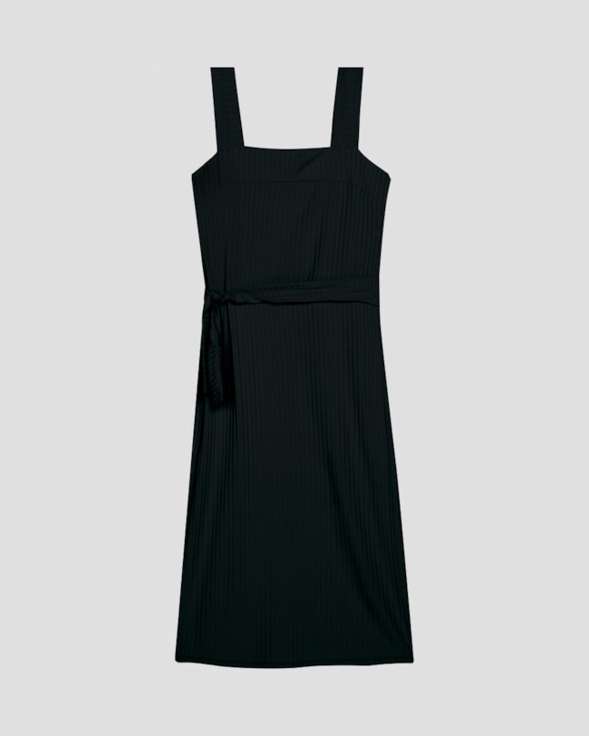 Vestido Midi Canelado com Amarração Cereja Rosa Preto-6c405ae0-424e-4200-bf24-be075e9cade8