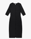 Vestido Midi Canelado com Fenda - Cereja Rosa - Preto G-ddad3673-4483-4479-a69e-6b7ea30913f8