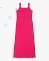 Vestido Midi com Babado Barra em Viscose Canelada - Cereja Rosa - Cherry-G-aea722db-e262-4fd2-bf57-9d82106cae94