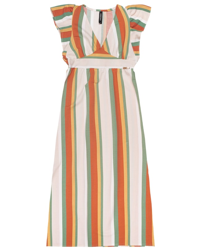 Vestido Midi com Babados na Manga e Recorte no Decote Cereja Rosa-1d4119be-dd25-43ea-939e-622ace765c73