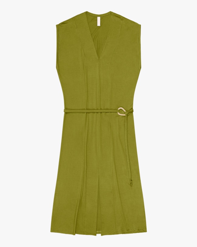 Vestido Midi com Cinto e Abertura Frontal Cereja Rosa-ca166c42-1902-4270-bdf6-d73aba70edb0