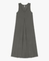 Vestido Midi com Decote V e Pregas Frontais - Cereja Rosa - Dark Gray-G-0866dfcb-8049-48f8-a731-c9e7b1e47fcd