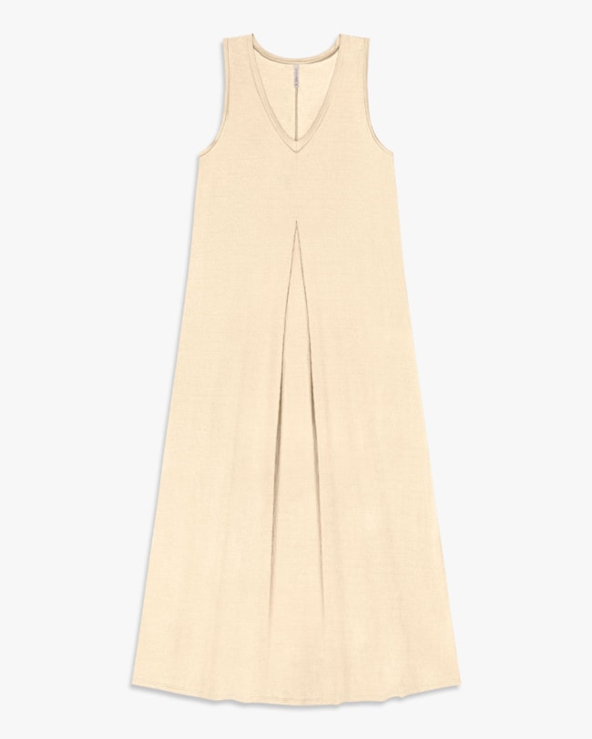 Vestido Midi com Decote V e Pregas Frontais- Cereja Rosa - Tapioca Tapioca-35a60acf-da81-435b-8680-fce266beb267