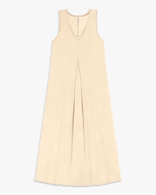 Vestido Midi com Decote V e Pregas Frontais- Cereja Rosa - Tapioca Tapioca-G