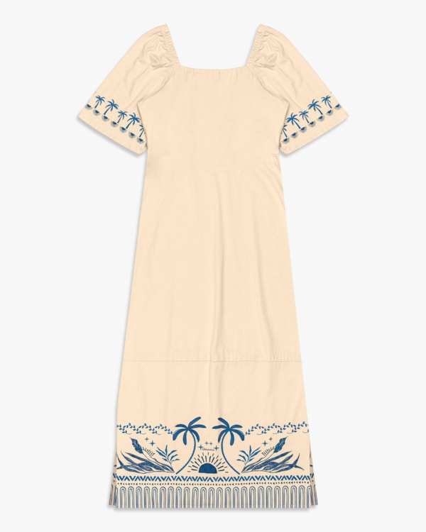 Vestido Midi com Estampa Metalizada e Mangas Bufantes - Cereja Rosa - Tapioca