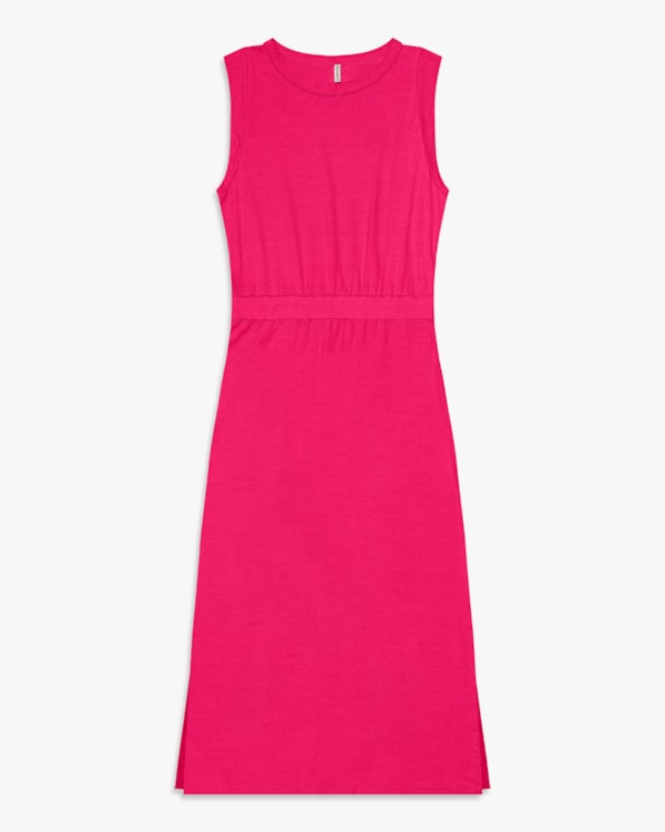 Vestido Midi com Fenda em Viscose - Cereja Rosa - Cherry-G