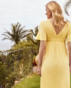 Vestido Midi com Manga Ampla e Decote Quadrado - Cereja Rosa -Manteiga-99684067-59f0-46c2-b253-2498dc5427d6