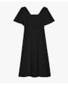 Vestido Midi com Manga Ampla e Decote Quadrado - Cereja Rosa - Preto-5d27b075-f6f4-4612-a2f2-194370411769