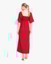 Vestido Midi com Manga Bufante - Cereja Rosa - Vermelho -M-f3cedc31-80bf-4239-a056-591ca335052f
