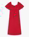 Vestido Midi com Manga Bufante - Cereja Rosa - Vermelho -M-4455a381-741d-4795-b9bd-3fa961ce03ae