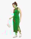 Vestido Midi em Cotton Canelado com Fenda - Cereja Rosa - Online-591cc2bf-923c-47d5-b222-fccf9592e992