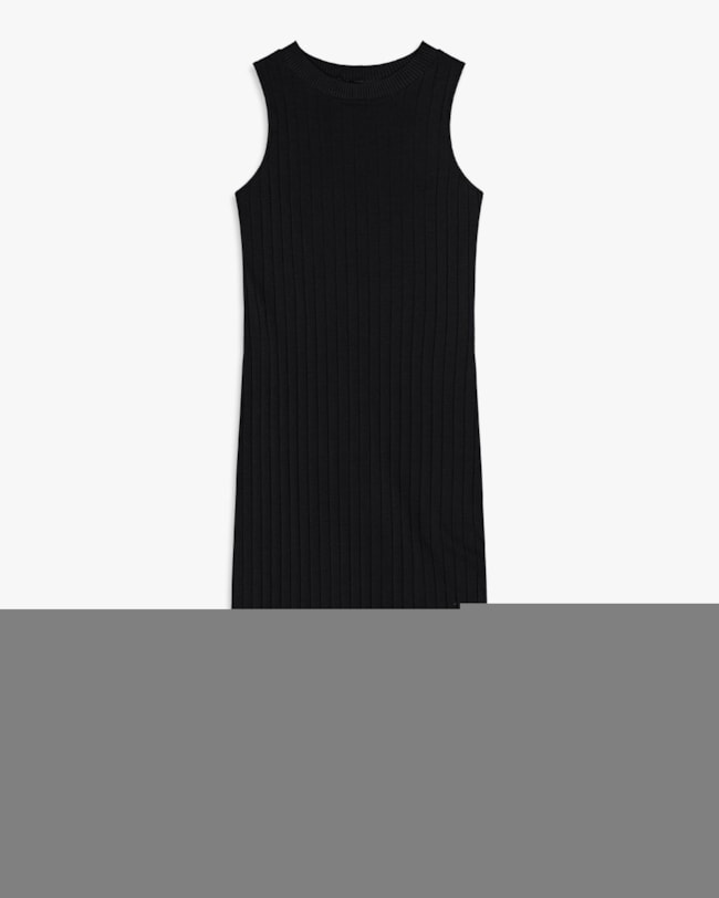 Vestido Midi em Cotton Canelado com Fenda - Cereja Rosa - Preto-cb41d904-fd07-473f-852c-268454b6300b