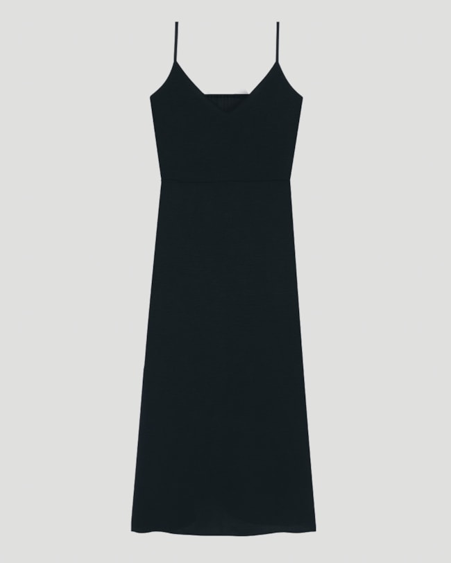 Vestido Midi em Crepe com Fenda Cereja Rosa Preto-5ca21551-bbb3-4789-8bae-e4308fe468c7