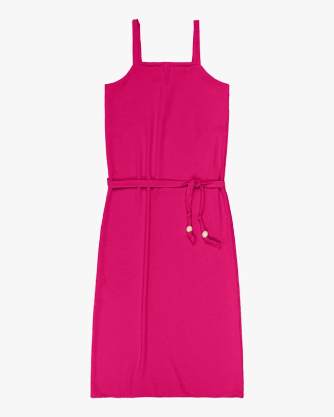 Vestido Midi em Tecido Crepe com Cinto Cereja Rosa-1a95912b-8d41-4032-91f9-d0cfda1069f9