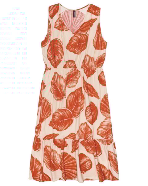 Vestido Midi em Tecido Estampado Cereja Curves