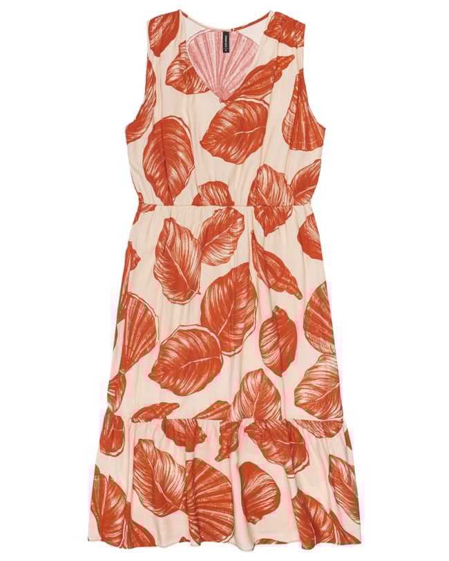 Vestido Midi em Tecido Estampado Cereja Curves-04771126-9550-49ee-b468-c6364a08aeee