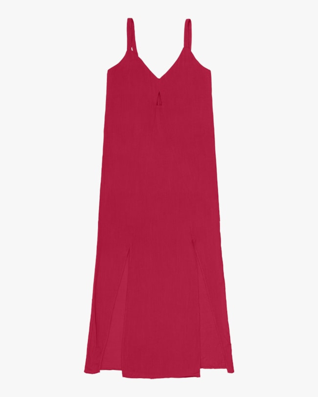 Vestido Midi em Tecido Viscose com Aberturas Cereja Rosa-40c183f5-00ac-4885-94fe-4eb9aafa9a93