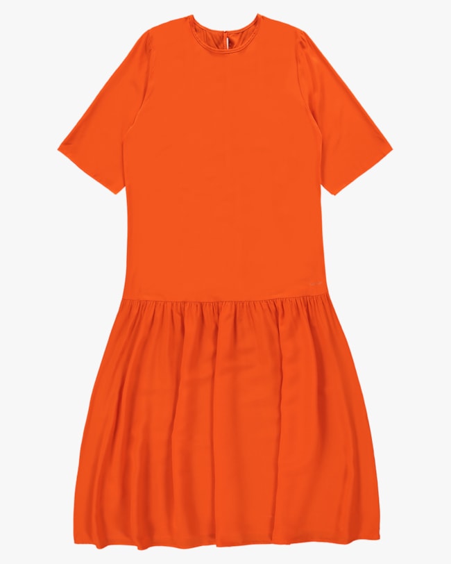 Vestido Midi em Viscose com Babado - Cereja Rosa - Ginger-53922614-c59a-4a42-b7d3-a018d741b112