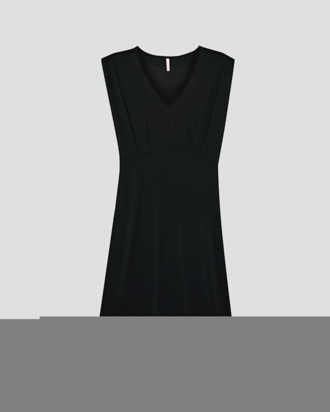 Vestido Midi em Viscose com Decote V  Cereja Rosa  Preto-b52956ca-fdcc-42cc-ac9d-96472353f9e3