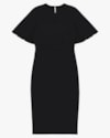Vestido Midi em Viscose com Manga Flare - Cereja Rosa - Preto P-f54badcd-525e-493b-b67d-c42f79bbb798