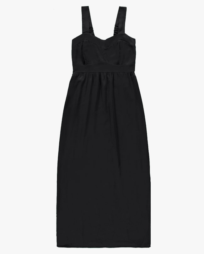 Vestido Midi em Viscose Linho com Alça Larga- Cereja Rosa - Preto-265aa8ae-3b29-49a2-9a78-690b4c1d5cf9