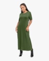 Vestido Midi em Viscose Trabalhada com Bolso - Cereja Rosa - Militar-6359795c-6f87-42ce-a836-fb5feea6ac4d