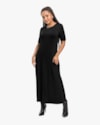 Vestido Midi em Viscose Trabalhada com Bolso - Cereja Rosa - Preto-f7d528a4-4eeb-4123-9cde-39967d26e915