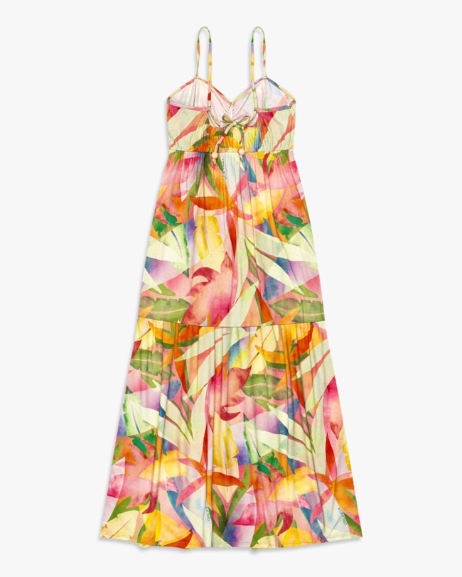 Vestido Midi Estampado com Alças Ajustáveis - Cereja Rosa - Nectarine-635924e3-87b2-4ed4-951f-63e02e483651