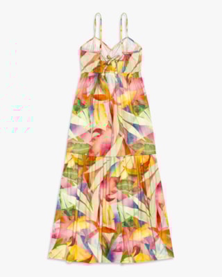 Vestido Midi Estampado com Alças Ajustáveis - Cereja Rosa - Nectarine-PP