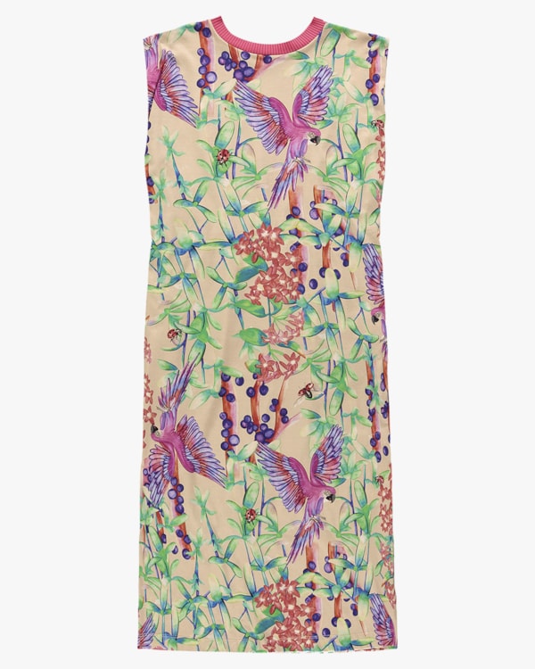 Vestido Midi Estampado com Bolso - Cereja Rosa - Deserto G