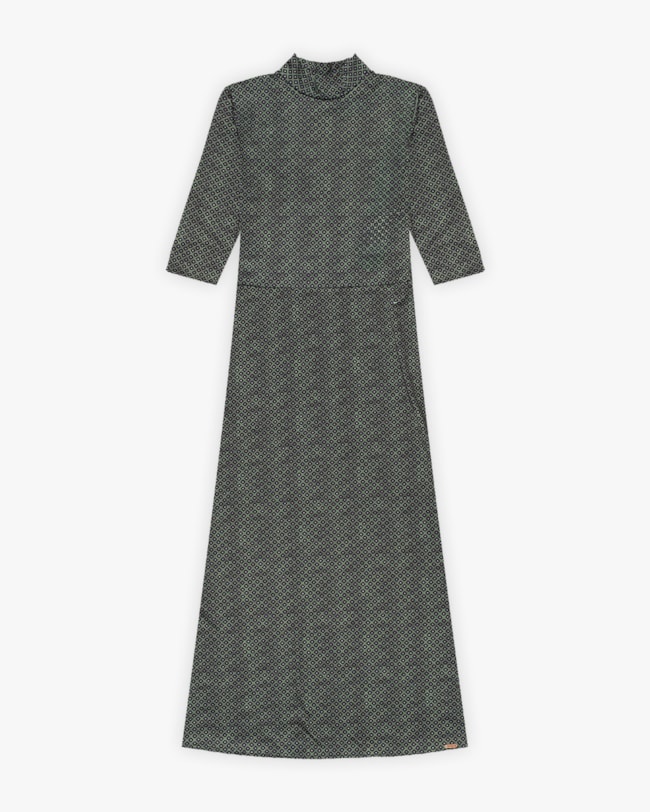 Vestido Midi Estampado em Malha Felpada - Cereja Rosa - Army-72f508f2-f648-4f82-bfb2-5e7cf3d11afa