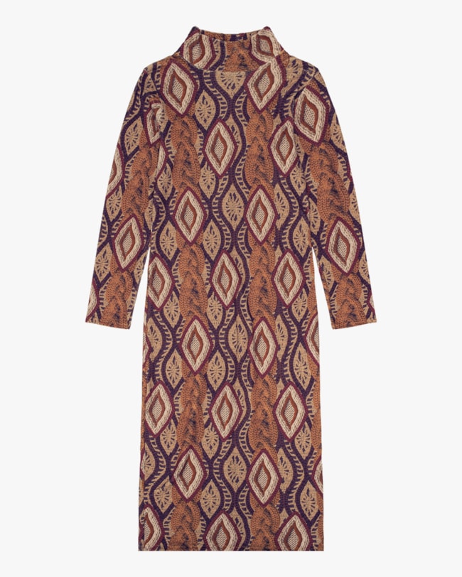 Vestido Midi Estampado em Pelo Aveludado Cereja Rosa Mostarda-7e40fae3-d422-4bfd-976c-f615671a1611